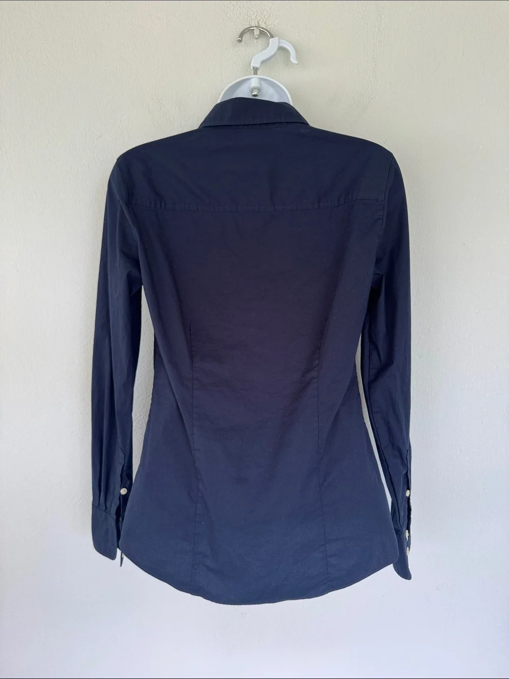 J. Crew navy blue cotton stretch blend button down dress shirt size XS - Picture 7 of 10